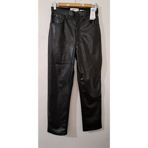 Womens Abercrombie & Fitch Vegan Leather  Straight Ultra Hi Rise Pants Size 26